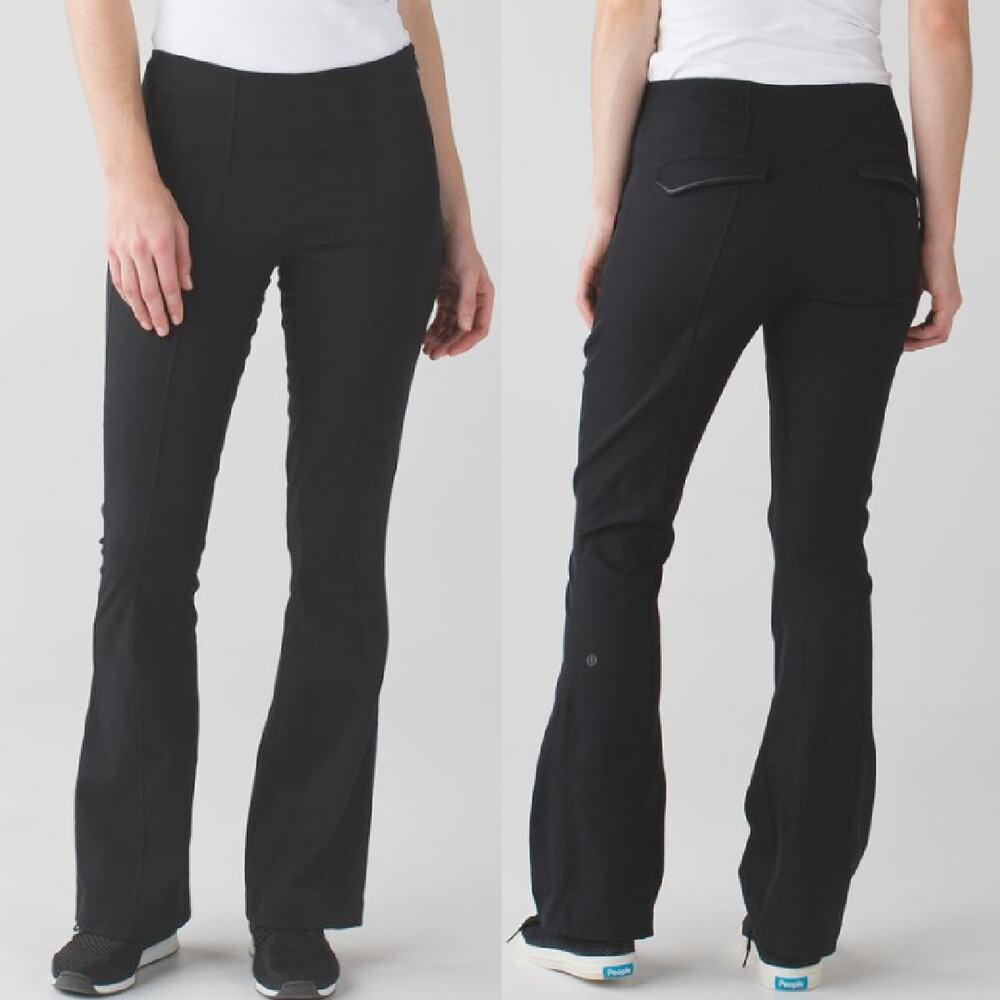 LULULEMON &go Take-Off Flare Black Pant Size 6 TALL Bootcut Commuter